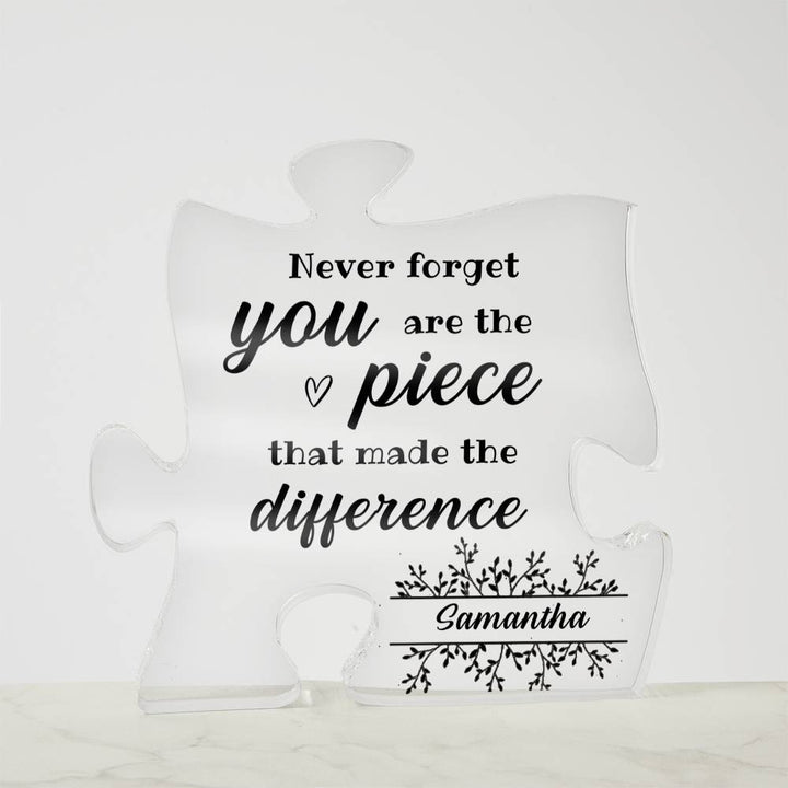 Personalized Puzzle Piece Acrylic Keepsake Gift