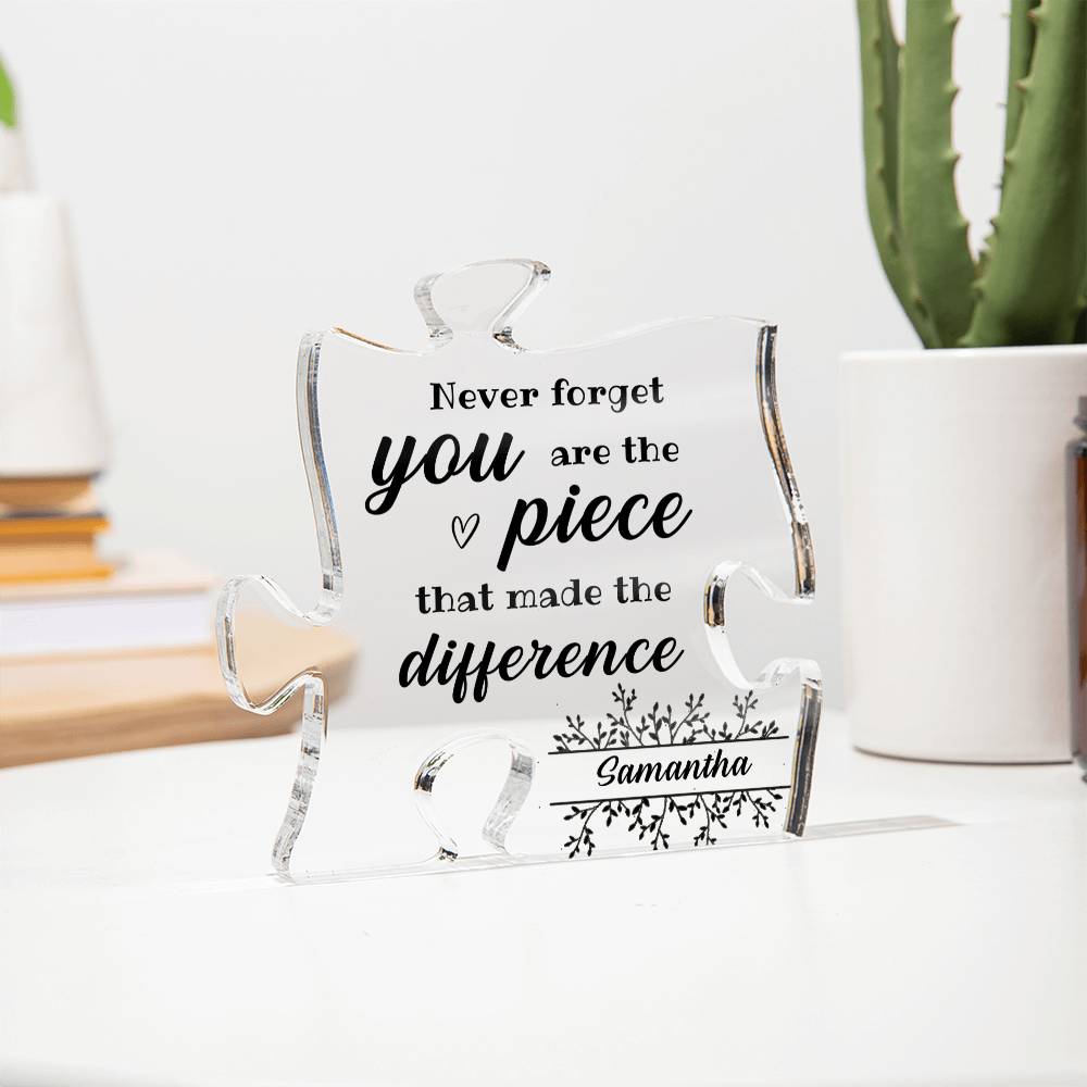 Personalized Puzzle Piece Acrylic Keepsake Gift