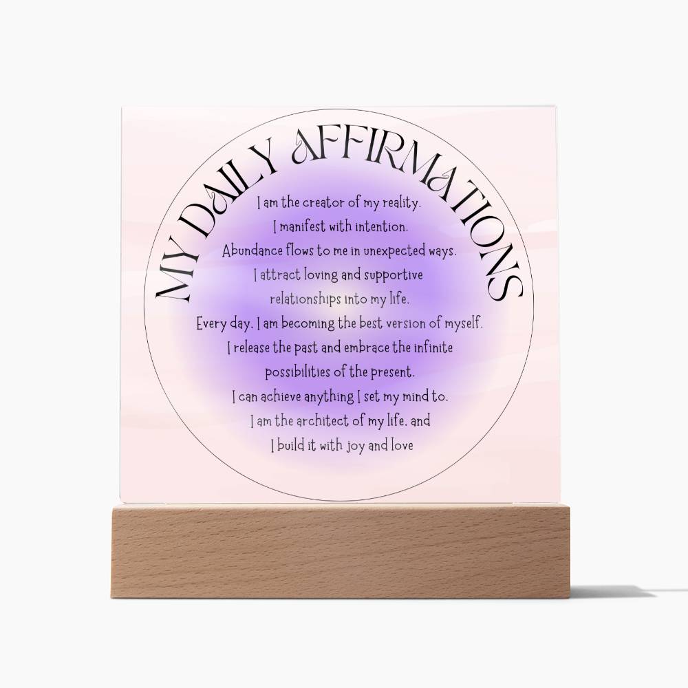 daily affirmation plaque