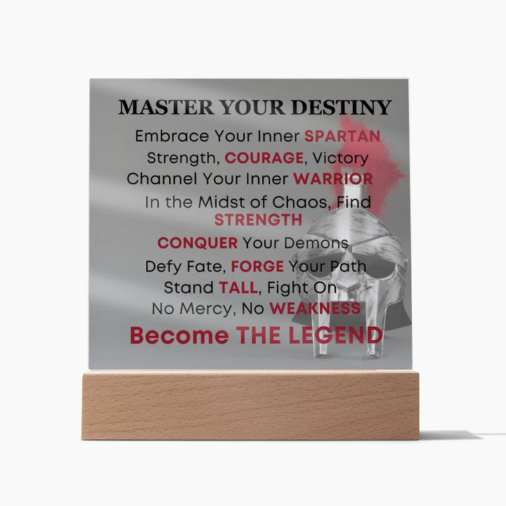 Spartan Warrior Helmet Inspirational Acrylic Plaque