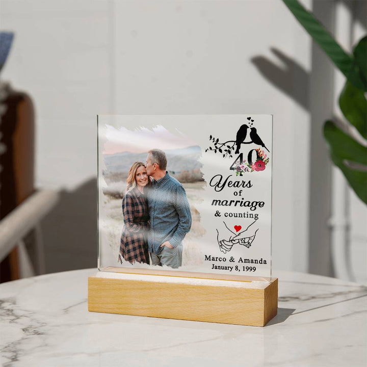 Personalized 40th Wedding Anniversary Photo Plaque