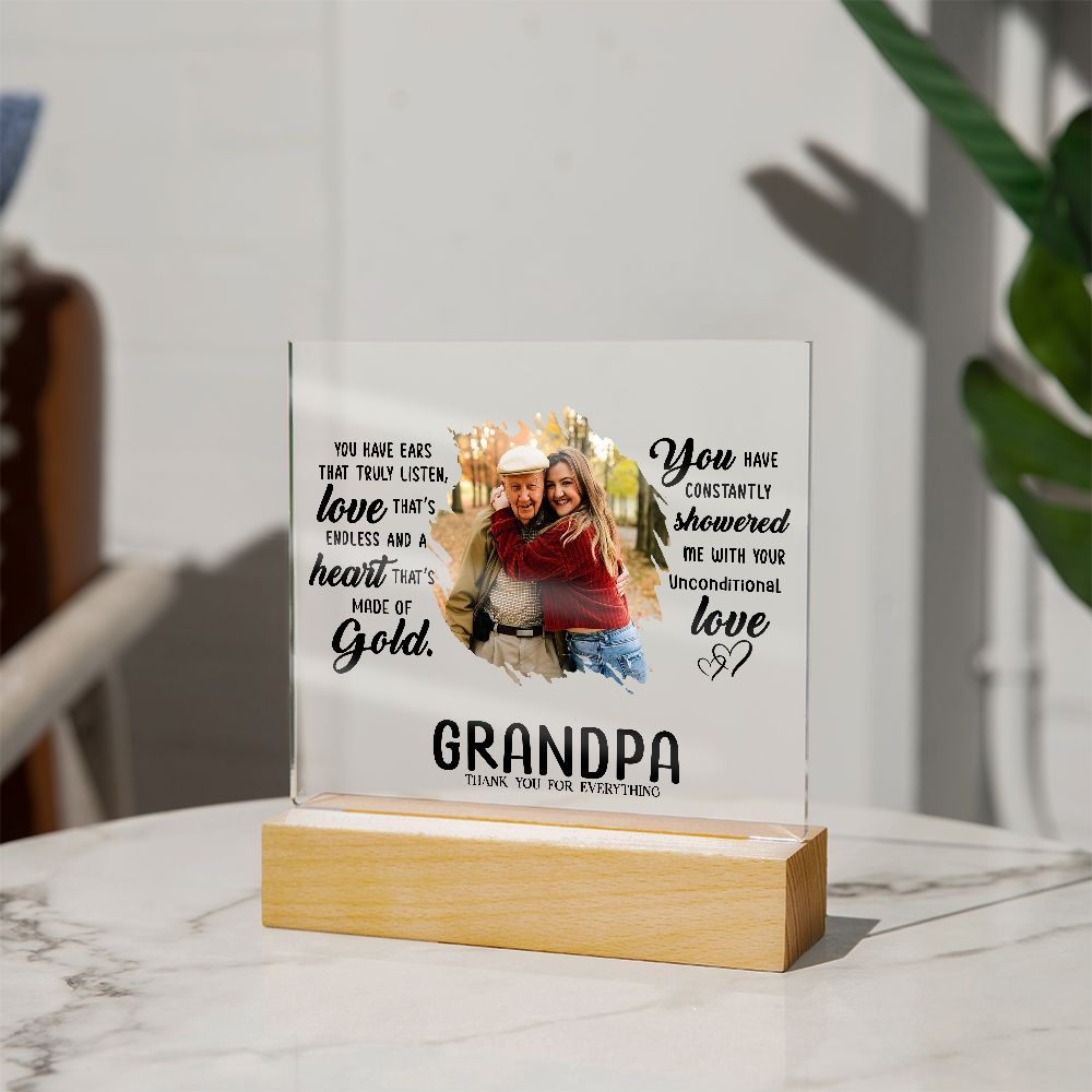Personalized Grandpa Gift Plaque with Photo