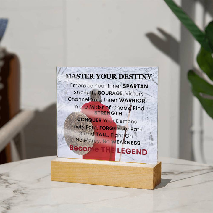 Spartan Warrior Inspirational Acrylic Desk Plaque