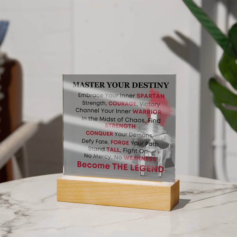 Spartan Warrior Helmet Inspirational Acrylic Plaque