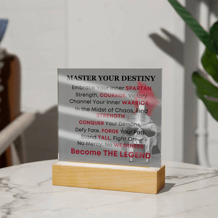 Spartan Warrior Helmet Inspirational Acrylic Plaque