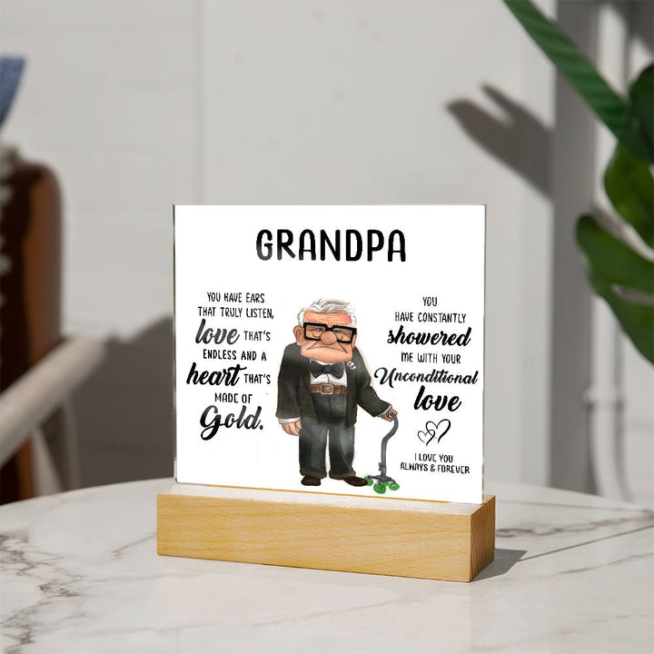 Personalized Grandpa Acrylic Plaque with Heartfelt Message