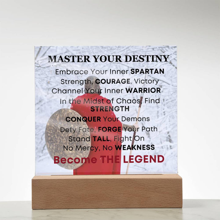 Spartan Warrior Inspirational Acrylic Desk Plaque