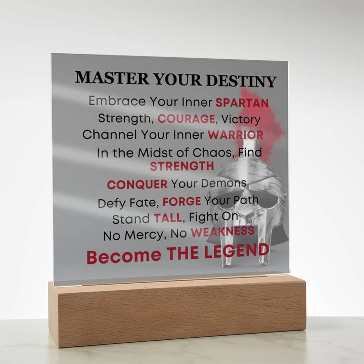 Spartan Warrior Helmet Inspirational Acrylic Plaque