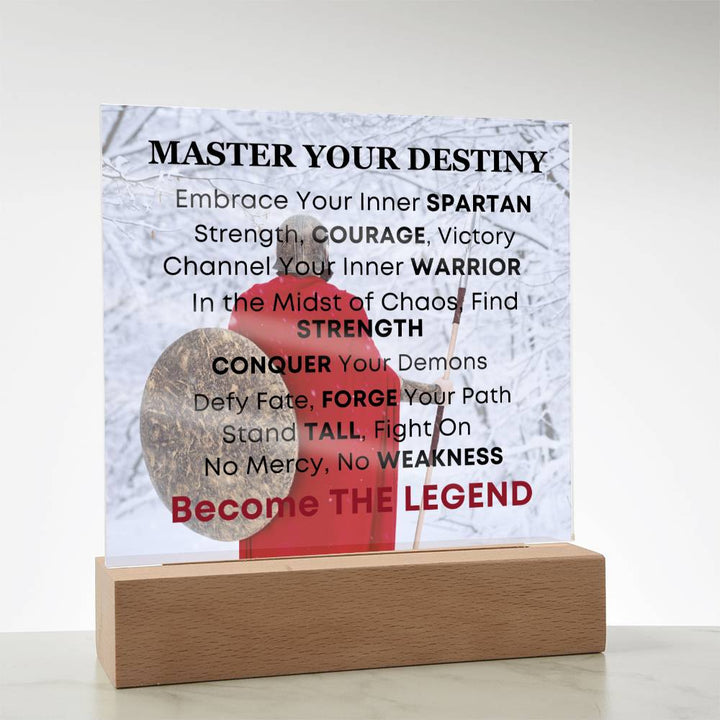 Spartan Warrior Inspirational Acrylic Desk Plaque