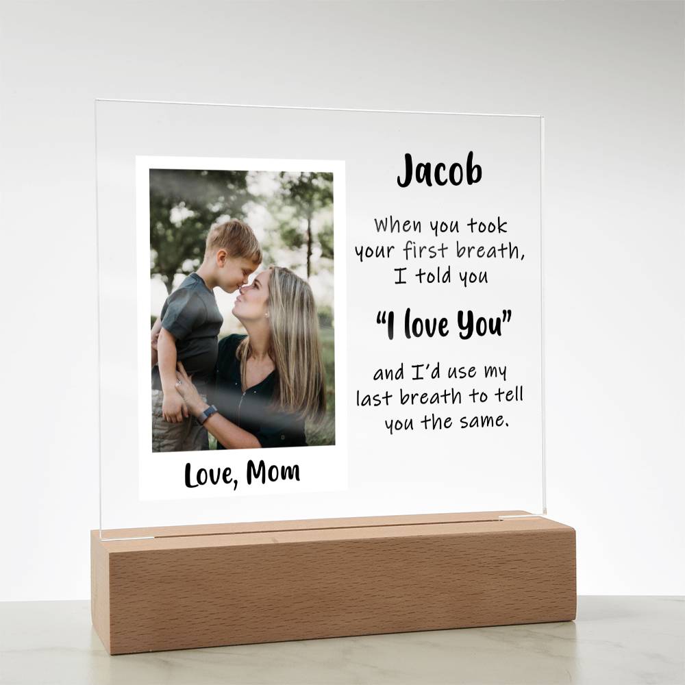 Custom Photo Acrylic Plaque From Mom