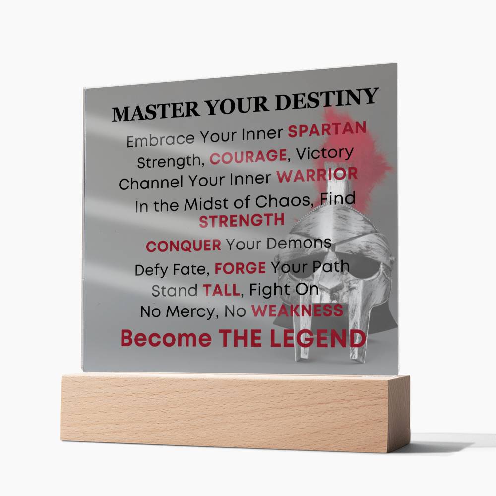 Spartan Warrior Helmet Inspirational Acrylic Plaque