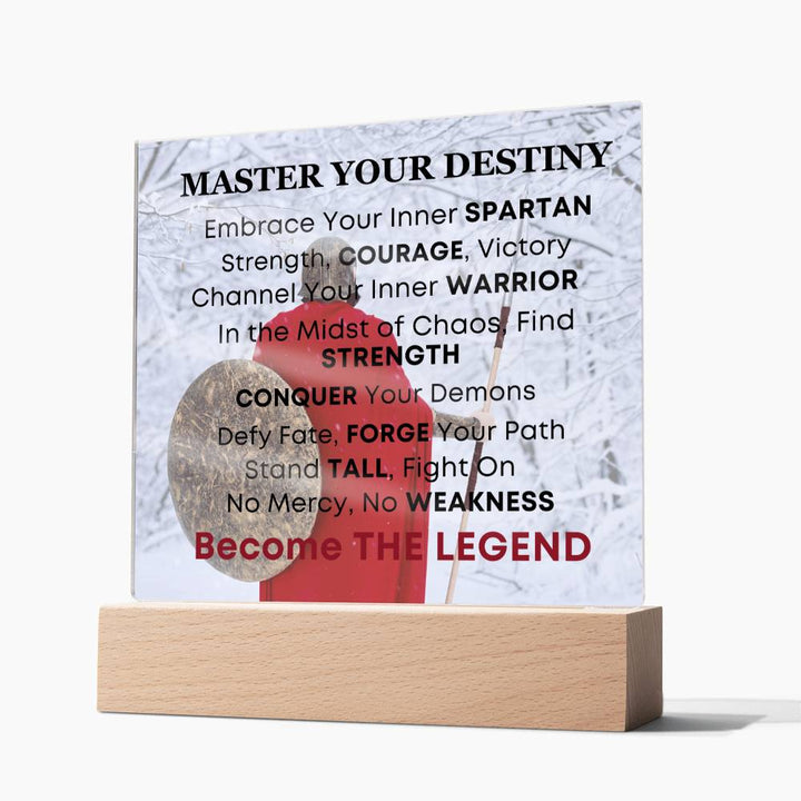 Spartan Warrior Inspirational Acrylic Desk Plaque