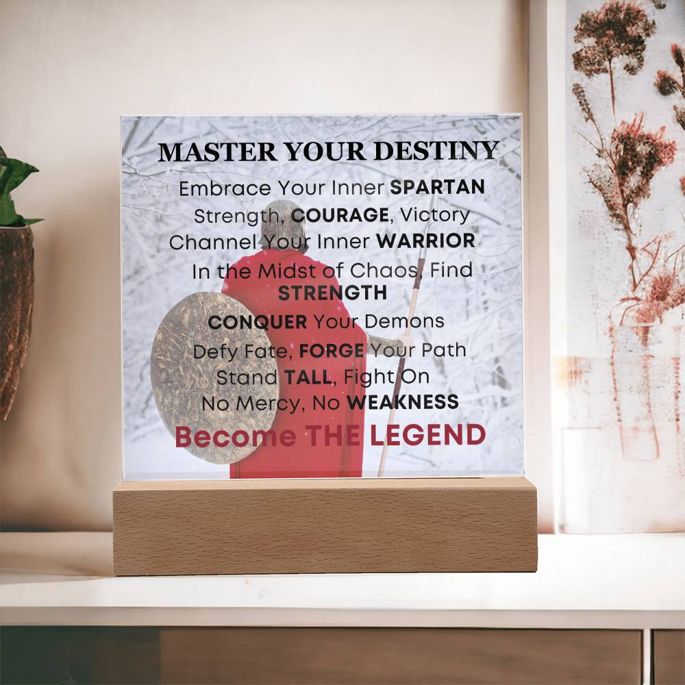 Spartan Warrior Inspirational Acrylic Desk Plaque