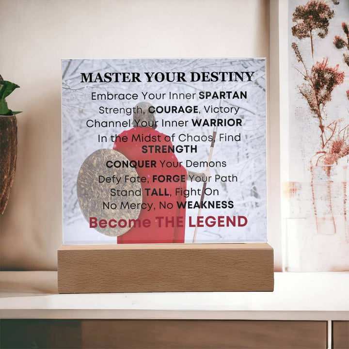 Spartan Warrior Inspirational Acrylic Desk Plaque