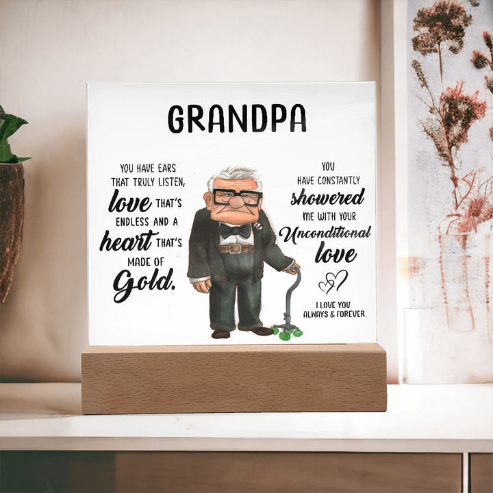 Personalized Grandpa Acrylic Plaque with Heartfelt Message