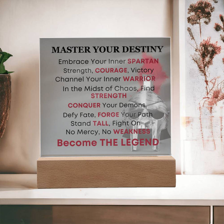 Spartan Warrior Helmet Inspirational Acrylic Plaque