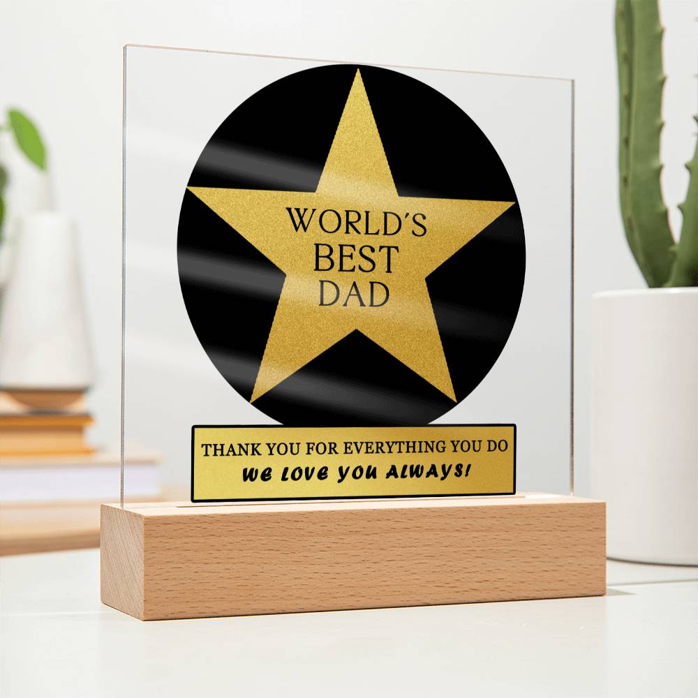 Worlds Best Dad Plaque - Gift For Dad