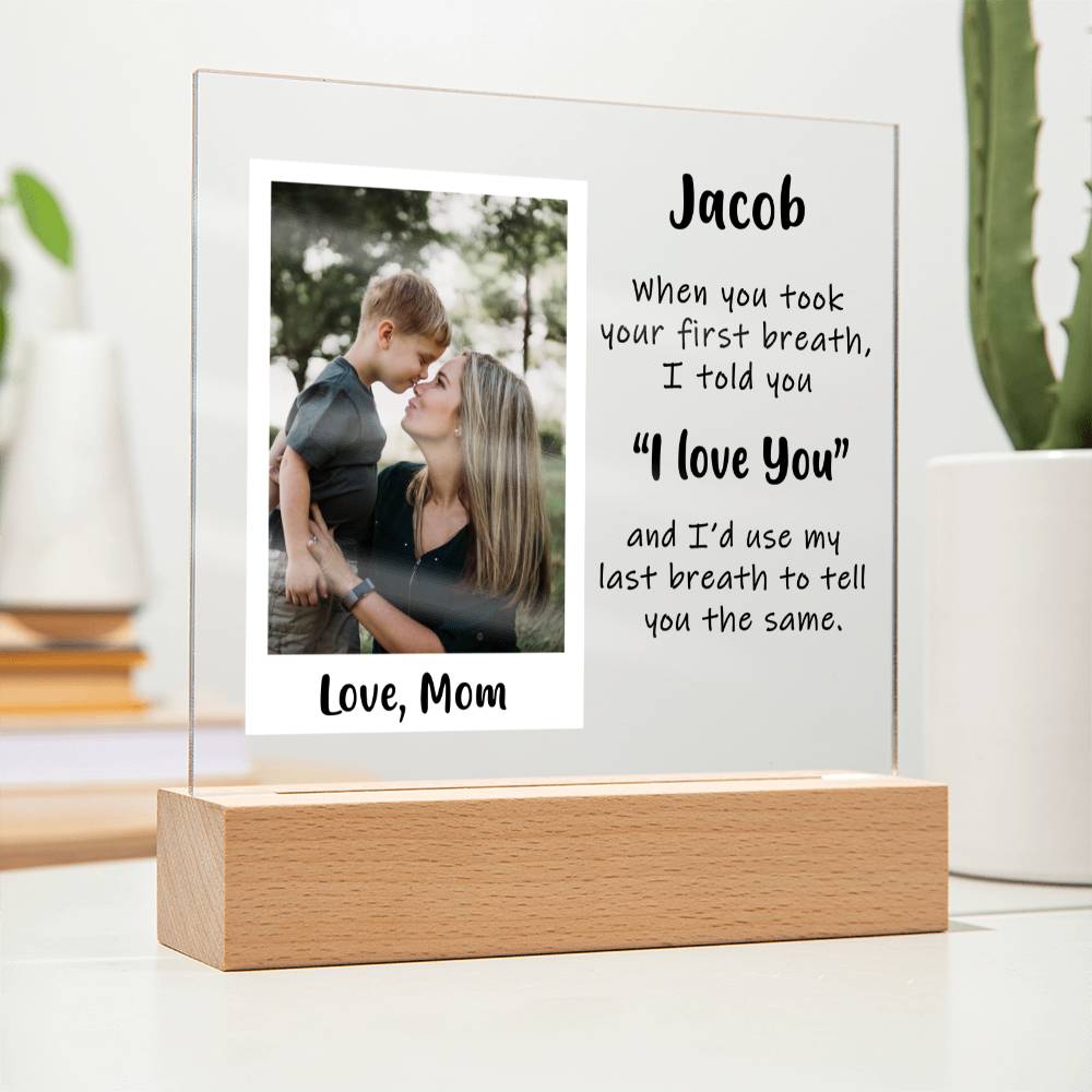 Custom Photo Acrylic Plaque From Mom