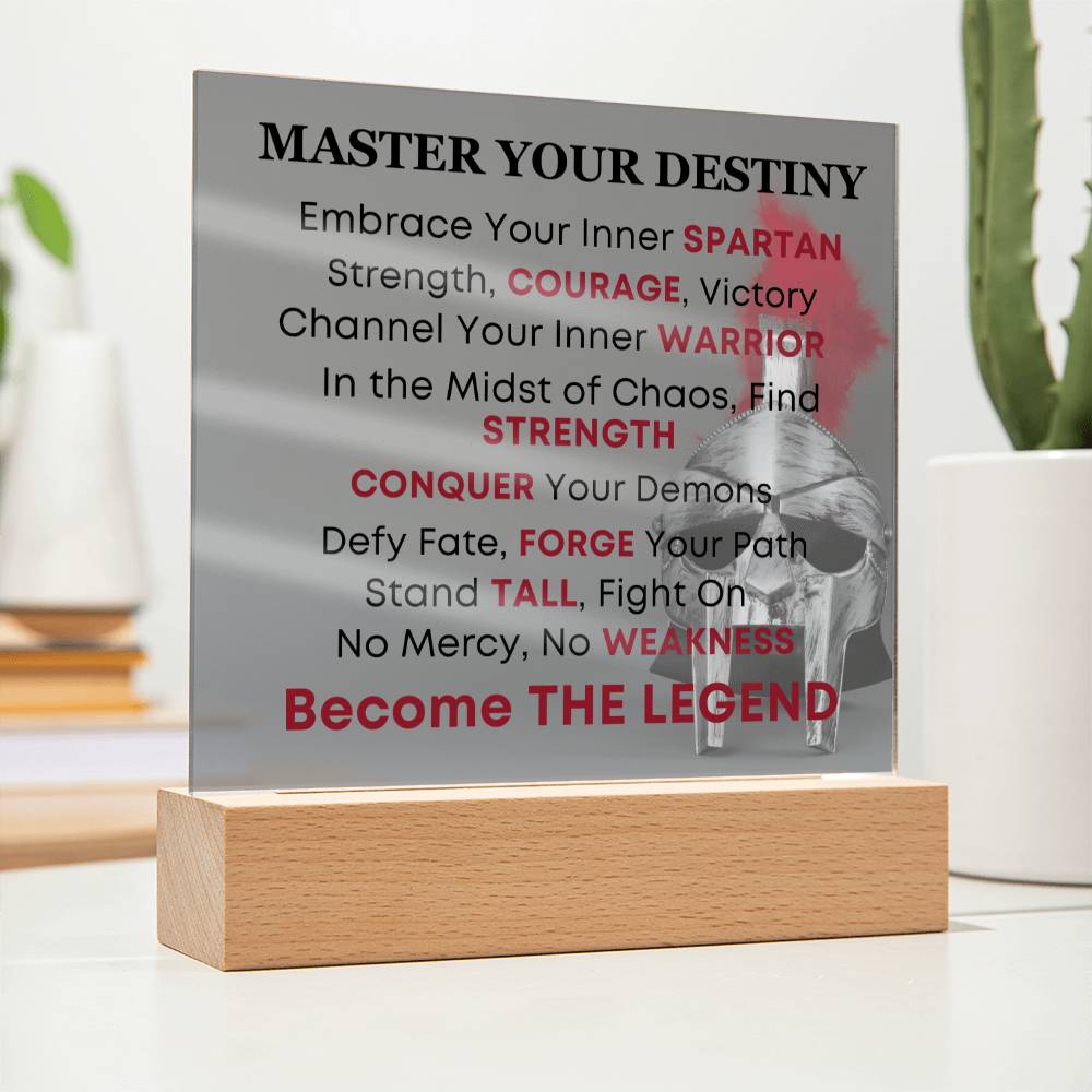 Spartan Warrior Helmet Inspirational Acrylic Plaque