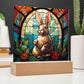 Faux Stained Glass Easter Rabbit Acrylic Plaque