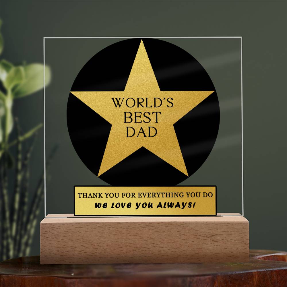 Worlds Best Dad Plaque - Gift For Dad