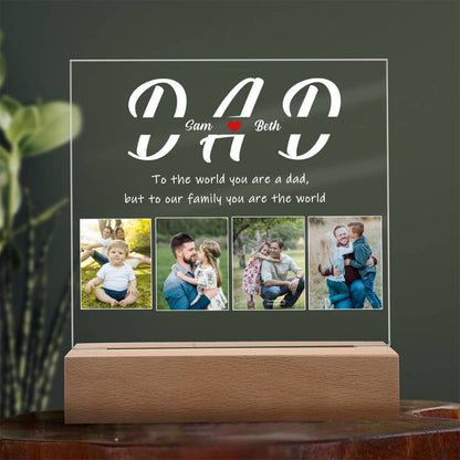 Personalized Photo Night Light, Fathers Day Gifts, Personalized Gifts, Bedroom Night Light,Gift for Dad,Best Dad Ever