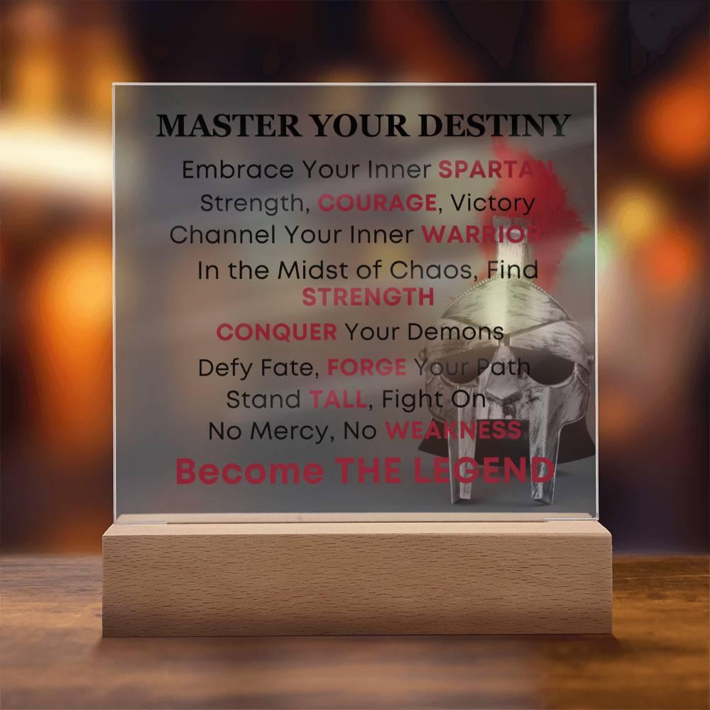 Spartan Warrior Helmet Inspirational Acrylic Plaque