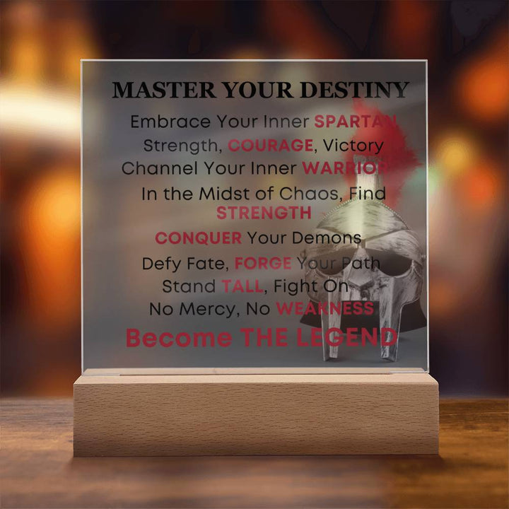 Spartan Warrior Helmet Inspirational Acrylic Plaque