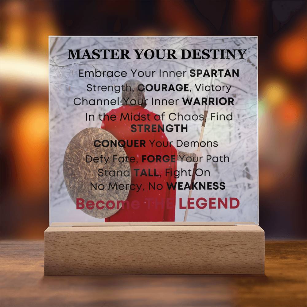 Spartan Warrior Inspirational Acrylic Desk Plaque