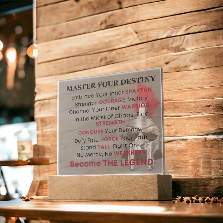 Spartan Warrior Helmet Inspirational Acrylic Plaque