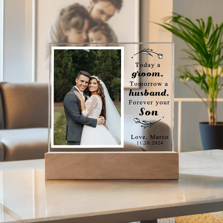 Personalized Wedding Day Son Photo Plaque