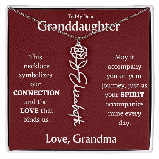 Birth Flower Necklace From Grandma to Granddaughter