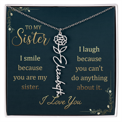 Sentimental Sister Name Necklace – Birthday & Special Occasion Gift