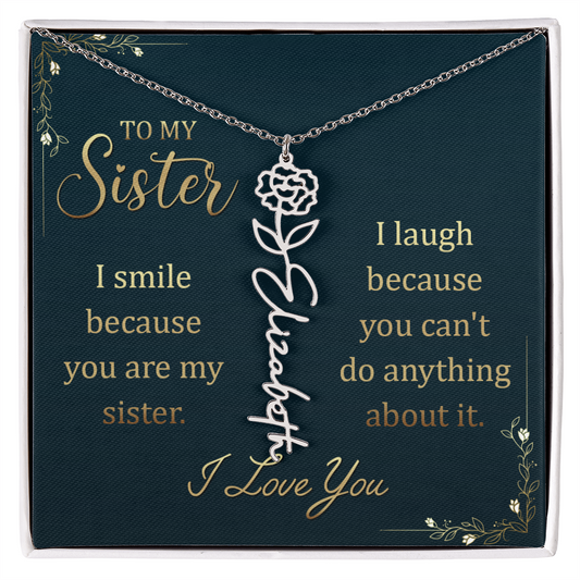 Sentimental Sister Name Necklace – Birthday & Special Occasion Gift