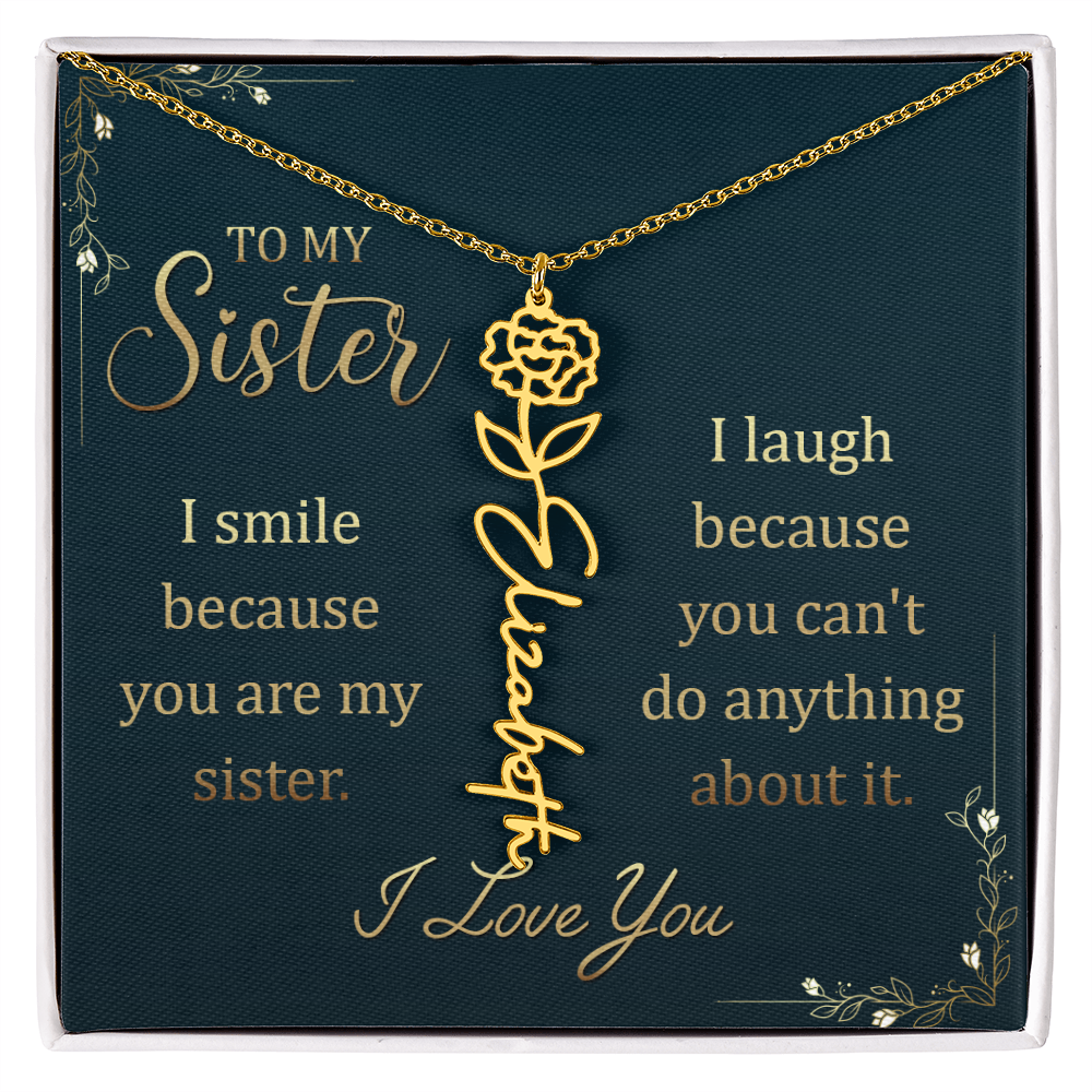 Sentimental Sister Name Necklace – Birthday & Special Occasion Gift