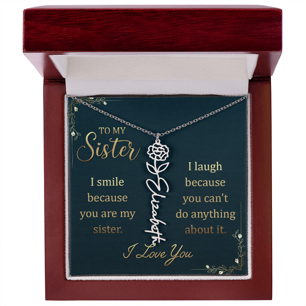 Sentimental Sister Name Necklace – Birthday & Special Occasion Gift