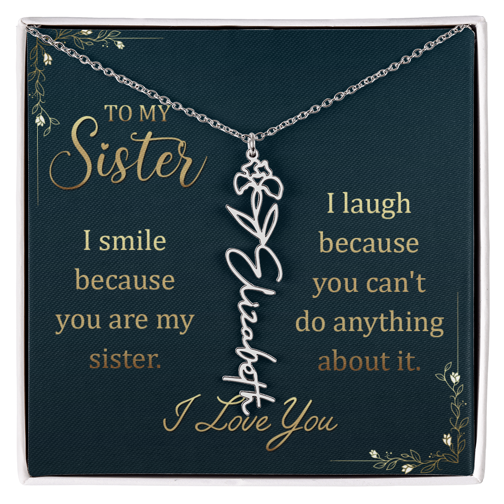 Sentimental Sister Name Necklace – Birthday & Special Occasion Gift