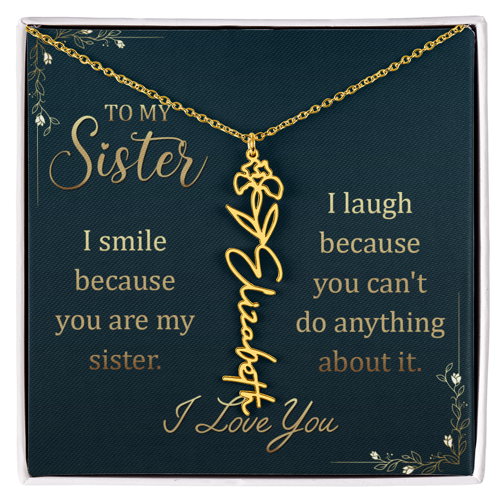 Sentimental Sister Name Necklace – Birthday & Special Occasion Gift