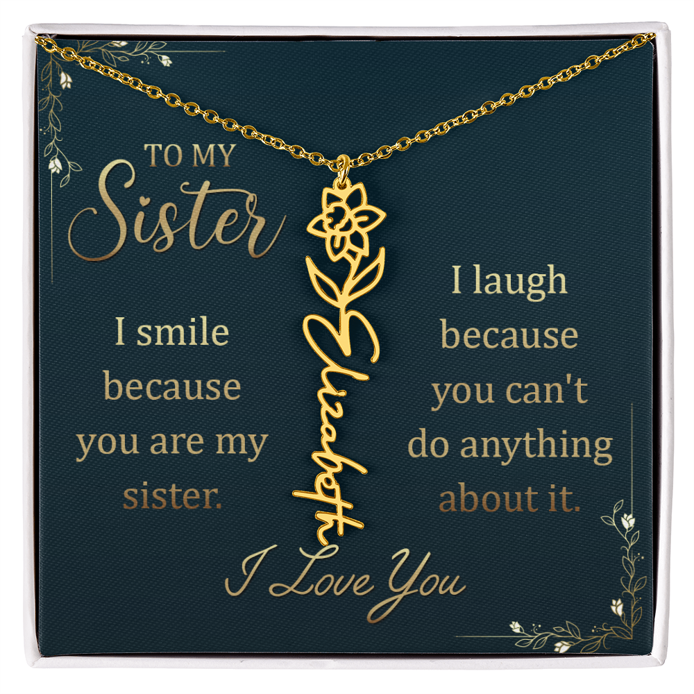 Sentimental Sister Name Necklace – Birthday & Special Occasion Gift