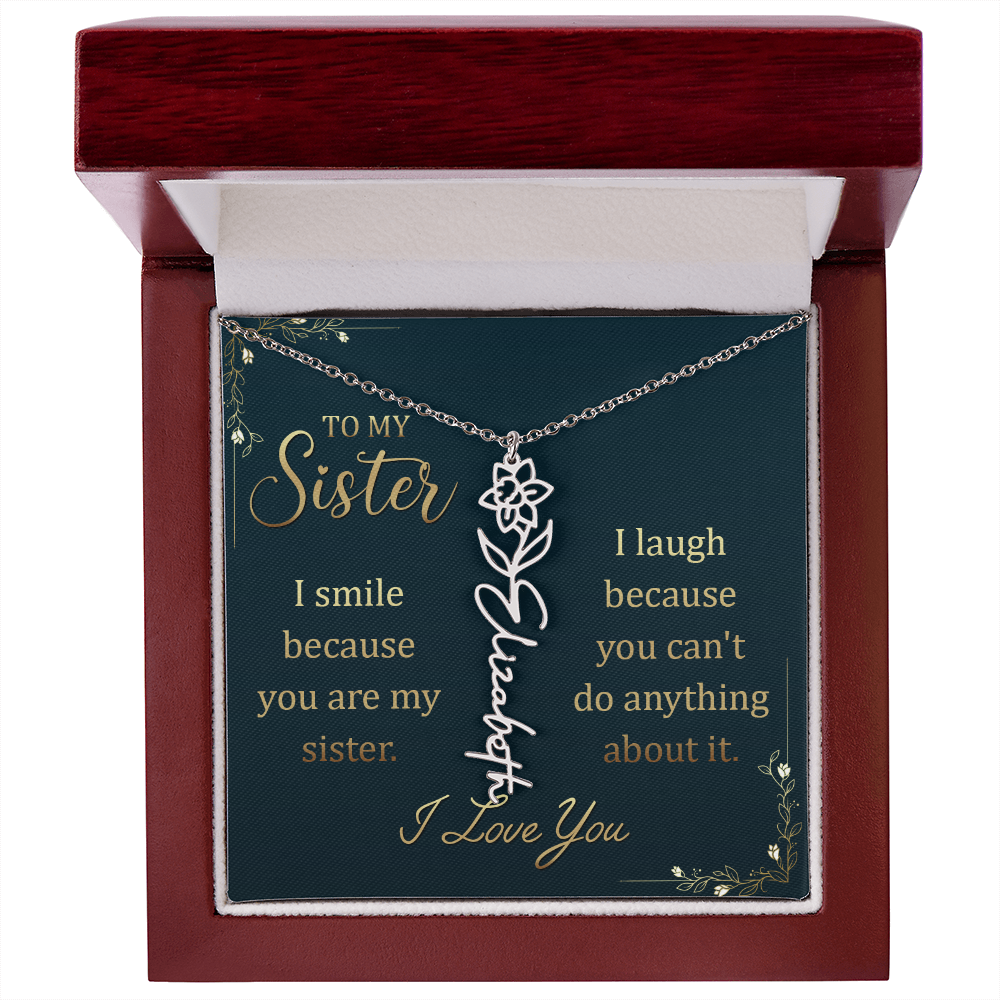 Sentimental Sister Name Necklace – Birthday & Special Occasion Gift