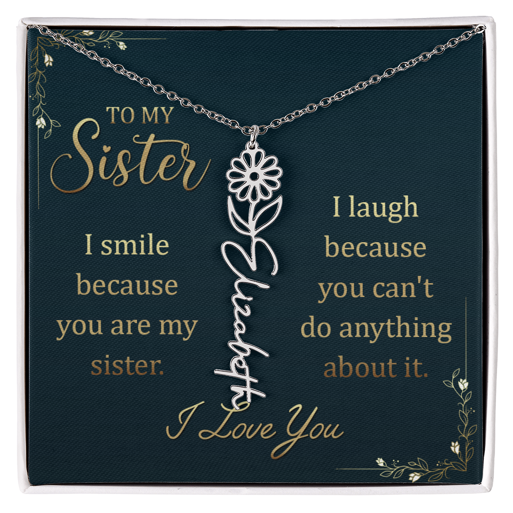 Sentimental Sister Name Necklace – Birthday & Special Occasion Gift