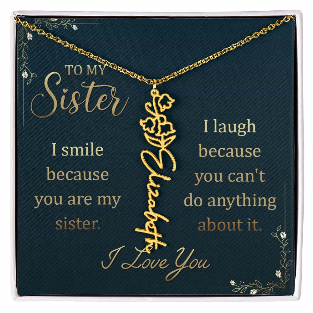 Sentimental Sister Name Necklace – Birthday & Special Occasion Gift