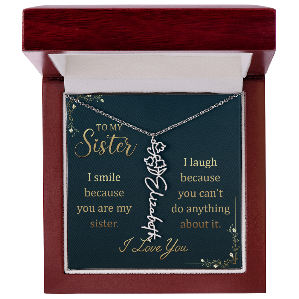 Sentimental Sister Name Necklace – Birthday & Special Occasion Gift