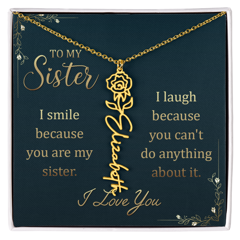 Sentimental Sister Name Necklace – Birthday & Special Occasion Gift