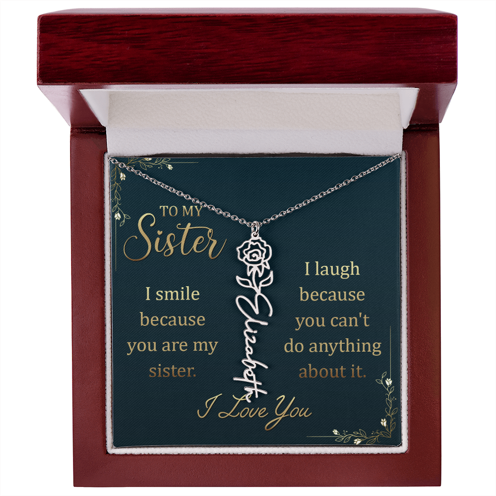 Sentimental Sister Name Necklace – Birthday & Special Occasion Gift