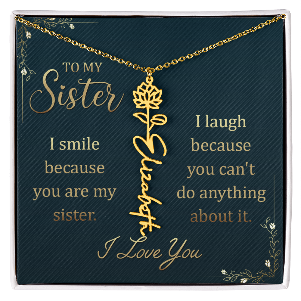 Sentimental Sister Name Necklace – Birthday & Special Occasion Gift