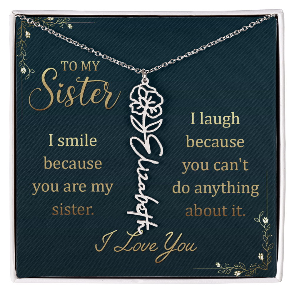 Sentimental Sister Name Necklace – Birthday & Special Occasion Gift