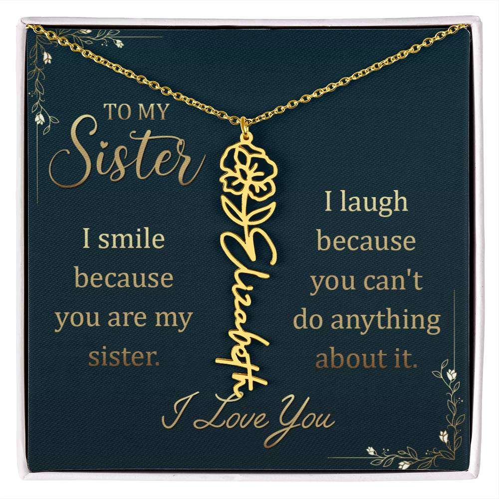 Sentimental Sister Name Necklace – Birthday & Special Occasion Gift