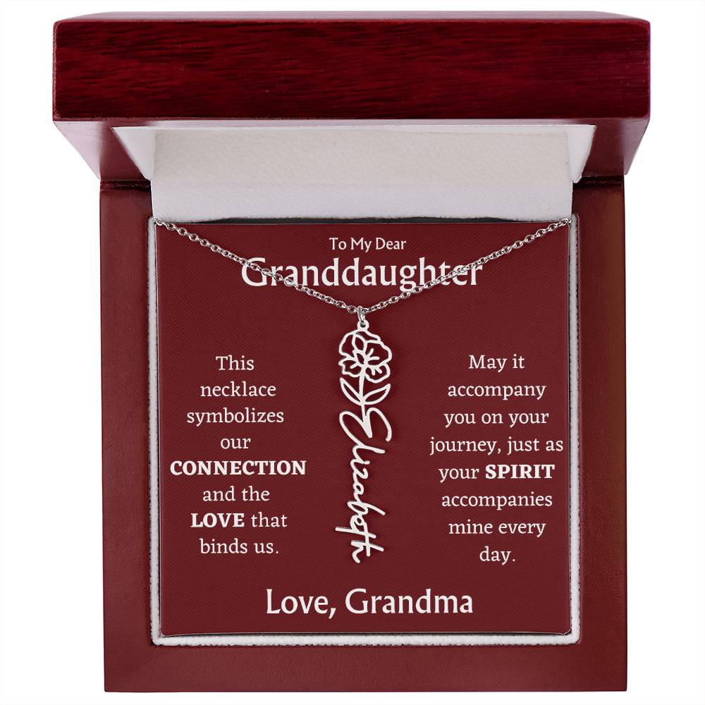 Birth Flower Necklace From Grandma to Granddaughter