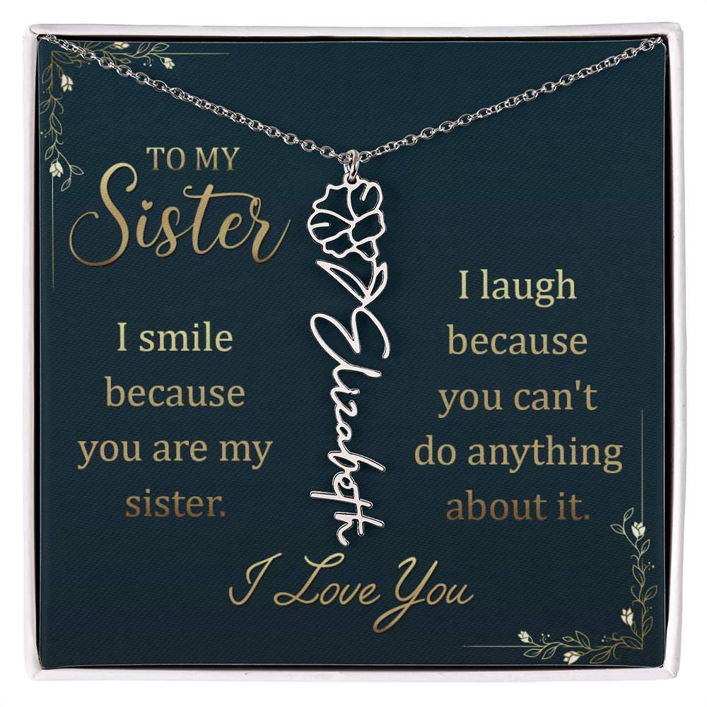 Sentimental Sister Name Necklace – Birthday & Special Occasion Gift